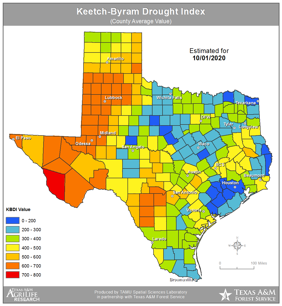 Texas Drought Index Map