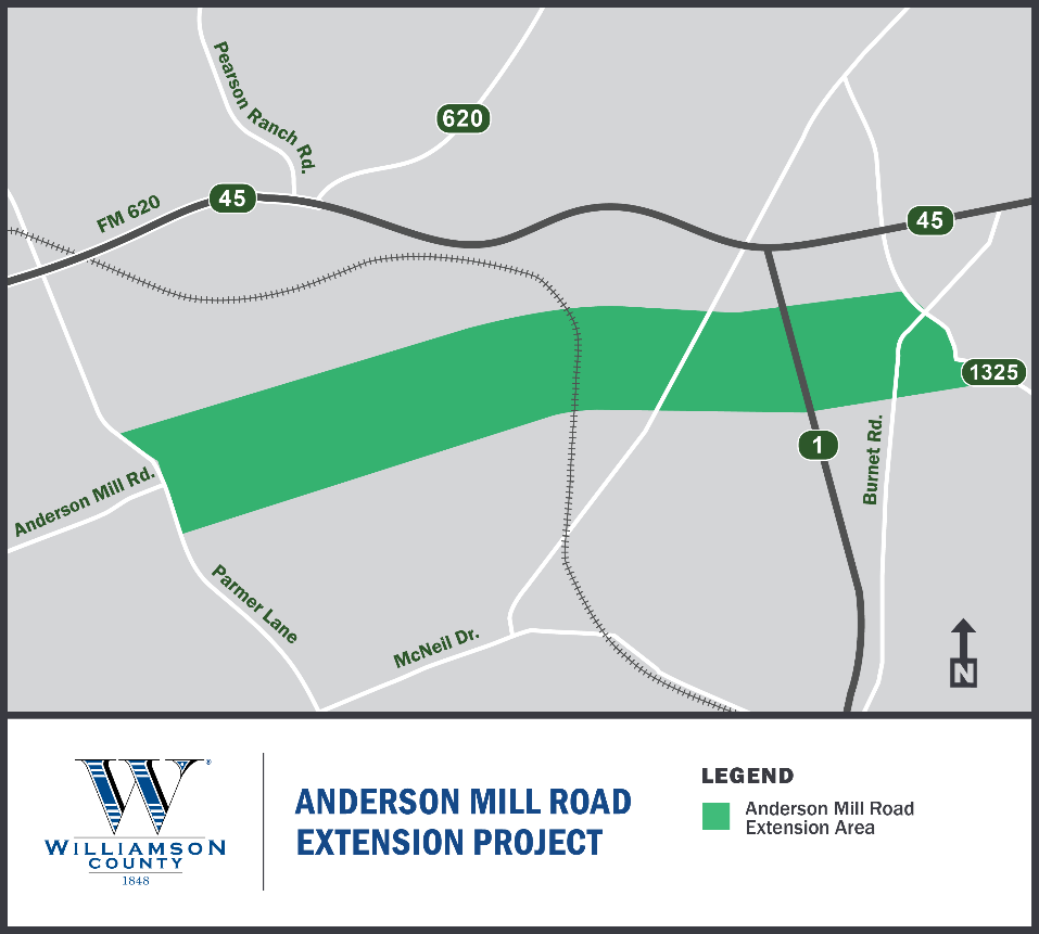Anderson Mill Rd Extension Project map