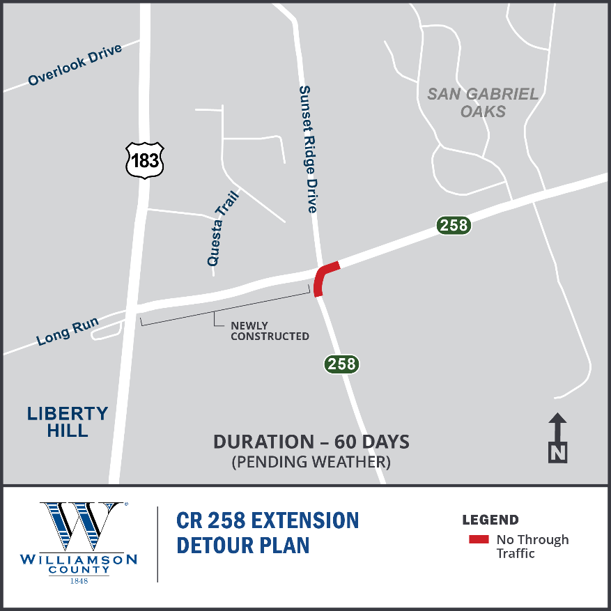 CR 258 Extension Detour Plan Map