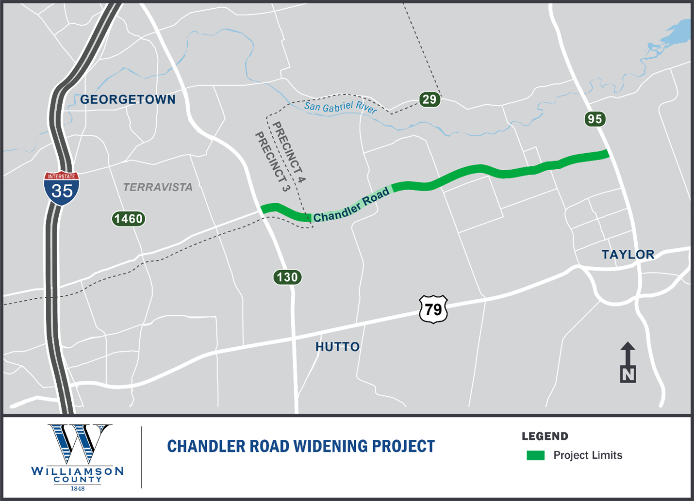 Project Map for Chandler Road Widening