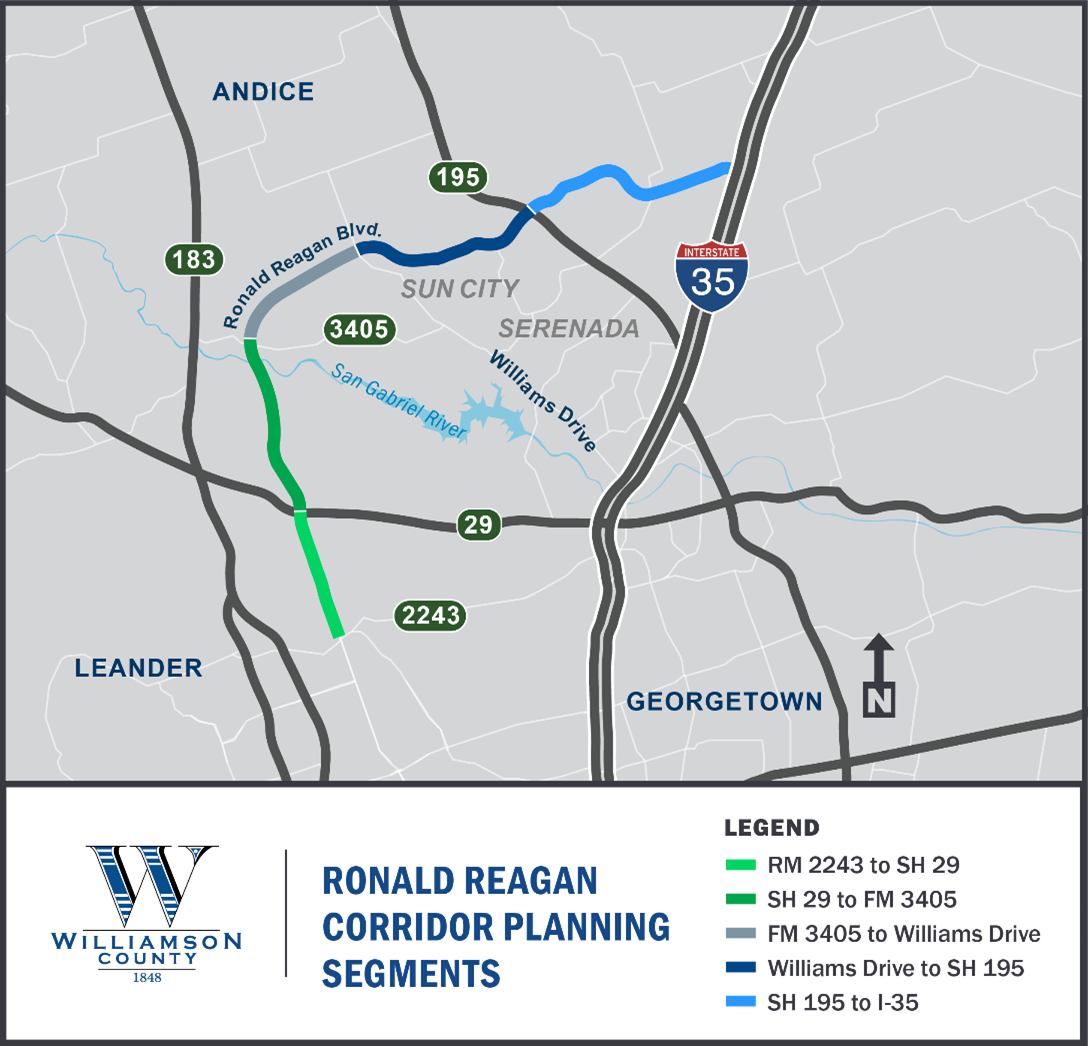 Project Map for Ronald Reagan Corridor Planning