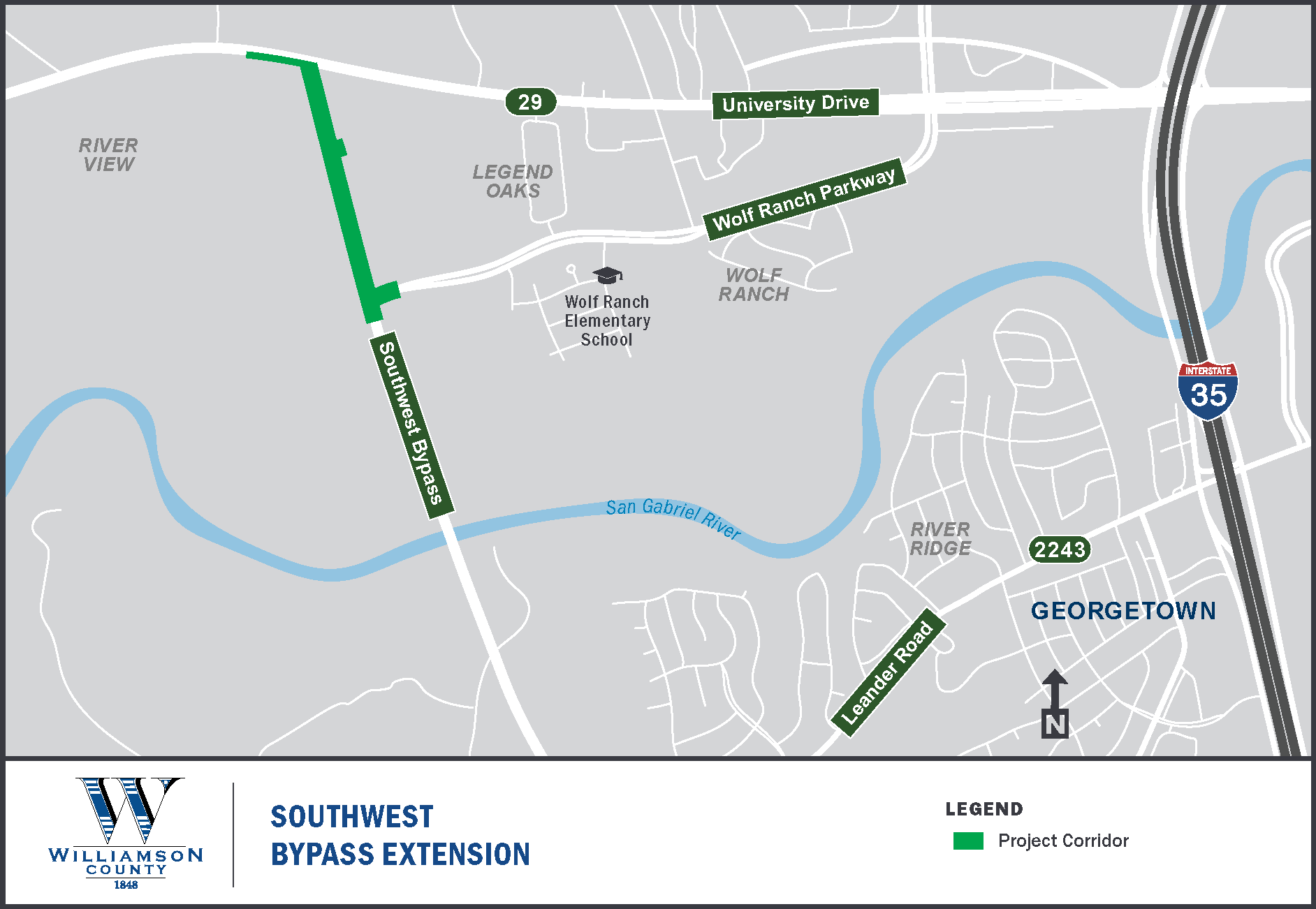 Project Map for the Southwest Bypass Extension