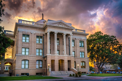 Williamson County Courthouse at sunset